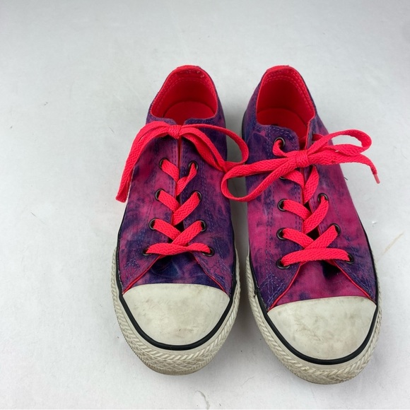 Converse Junior Size 4 All Star Tie Dye Pink Purple Low Tops - Picture 4 of 6